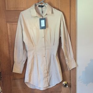 PrettyLittleThing s 4 Tan Button Down Shirt